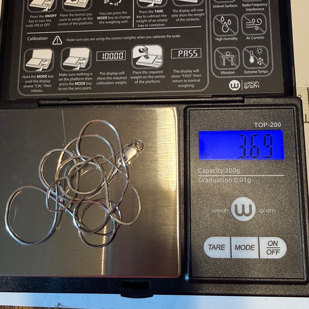 925 Italy SB Necklace 3.69g